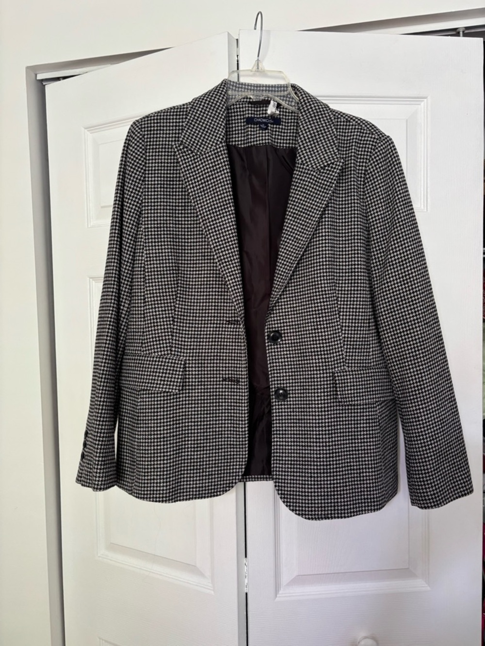 Chadwicks Black and White Houndstooth Blazer